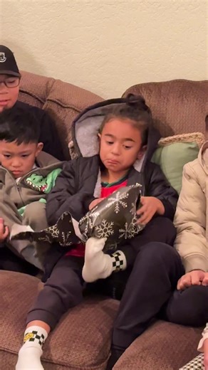 When you’re 6 years old and trying your best not to cry because your gift you really liked was just stolen during a game of White Elephant 💔