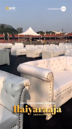 All Set For A Grand Musical Blast In Vijayawada! Stage, Lights, And Sound Systems Perfectly Tuned For The Maestro’s Magical Concert! @truzonsolar Presents The Legendary Maestro Ilaiyaraaja Live in Concert, Powered By @vegajewellers_official And @triplexdetergents, In Association With @canarabankinsta And @shop.aakruti Brought to You By @trendsetters.live — Happening for the first time in Vijayawada, Andhra Pradesh! Don’t Miss The Magical Evening Of Music And Memories! 📍 Venue: Indira Gandhi Mun