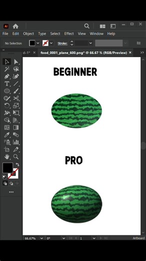 Adobe Illustrator 2026- tips for creating a professional 3D watermelon #shorts