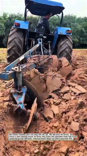 Heavy-Duty Tractor Plow Turns Tough Soil Fast #FarmTech #Tractor #Tillage