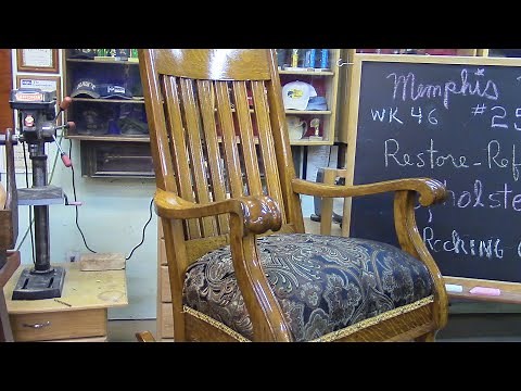 254 Restoration and Upholstery of Oak Rocking Chair