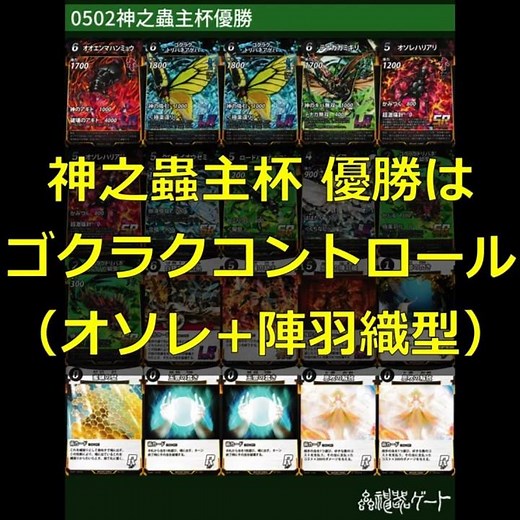 [Insect Divine Artifact] God's Insect Lord Cup: Gokuraku Control takes first place! #InsectDivine...