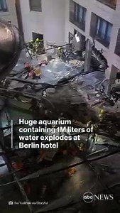A huge aquarium that held one million liters of water and around 1,500 tropical fish burst in Berlin Friday, leaving scenes of destruction at a tourist attraction and injuring two people. https://abcn.ws/3W3T45K | ABC News