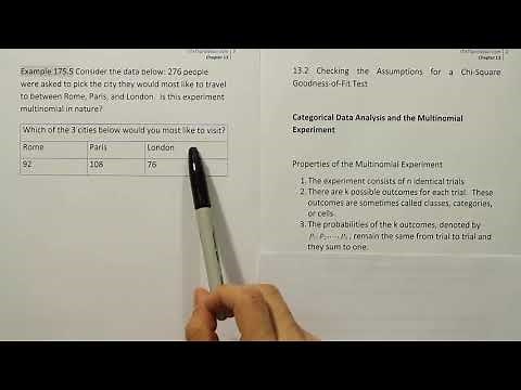 Characteristics of a Multinomial Experiment, Example 175.5