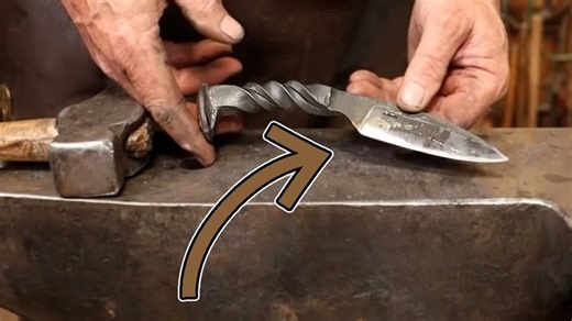Forging a railroad spike knife