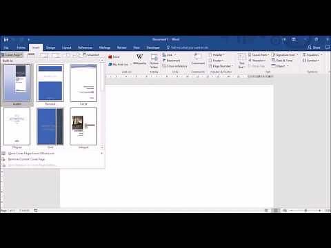 Microsoft Word: Cover page and contents page