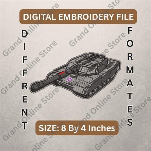 Tank Embroidery File | Military Digital Embroidery Design - Etsy