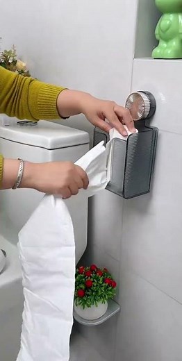 Bathroom Tissue Box Holder – No Drill Installation | Space Saving Bathroom Organizer