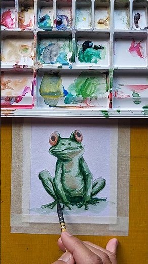 “Cute Frog Watercolor Painting | Easy Art 🐸💧”#Watercolor #WatercolorArt #FrogArt #CuteArt #AnimalArt