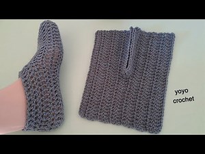 Crochet slipper/half boot // Easy for beginners in one piece // Men's and women's sizes explained...