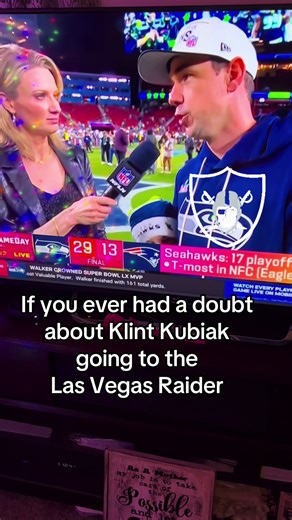 Right from Seattle Seahawks OC Klint Kubiak’s mouth. Las Vegas Raiders will have the 1st pick in the 2026 NFL Draft (for Fernando Mendoza) and around 100M in cap space to play with. #raiders #fyp #foryoupage #foryou #nfl @NFL @Las Vegas Raiders @ESPN