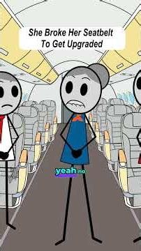 👉 She Broke Her Seatbelt To Get Upgraded 💀#comedy #funny #airplane #skit #shortsviral