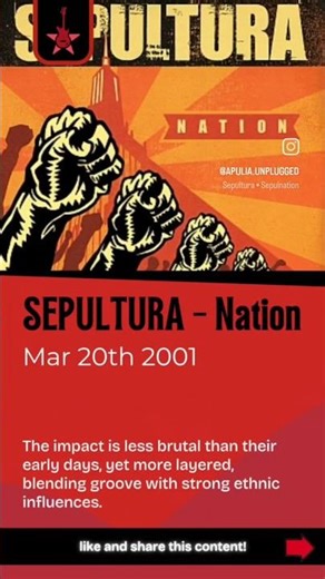 SEPULTURA - Nation (2001) #sepultura #brazilianmetal #groovemetal #thrashmetal #onthisday #metal