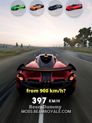 ACTIVE AERO 🆚 900 KM/H - Does it help you stop faster? #beamng #beamngdrive