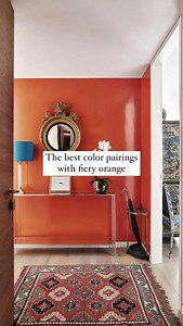 Looking for colors to pair with fiery orange? There are more than you’d think 🧡 . #homesandgardens #fieryorange #color #pairing | Homes & Gardens Magazine