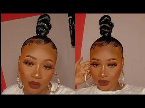 HOW TO- High Top Knot Bun Tutorial Using Braiding Hair