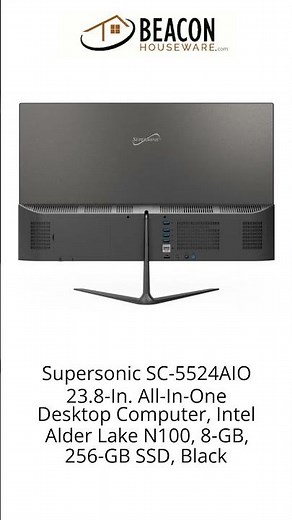 Supersonic SC-5524AIO 23.8-In. All-In-One Desktop Computer Intel Alder Lake N100 8-GB 256-GB SSD ...