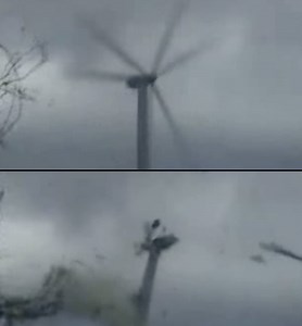 VIDEO: Exploding Wind Turbine