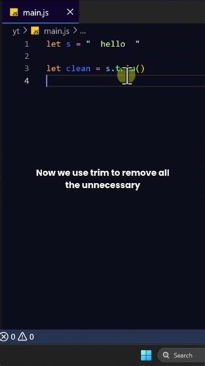 Trim Extra Spaces in String #coding #javascript