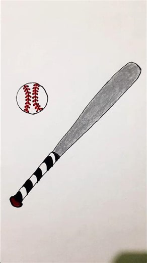Baseball⚾ & Bat Drawing #art #drawing #baseball #sports #trending #trendingshorts #shorts #ytshorts