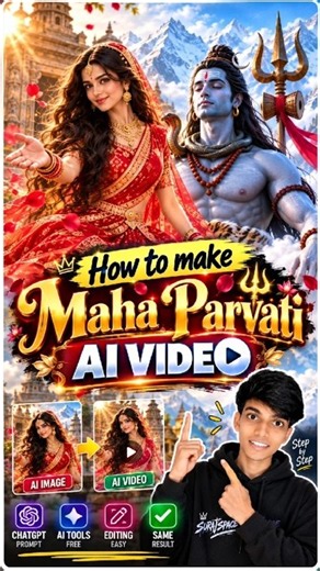 How to Make Maha Parvati AI Video | Trending AI Video on Instagram 🔥