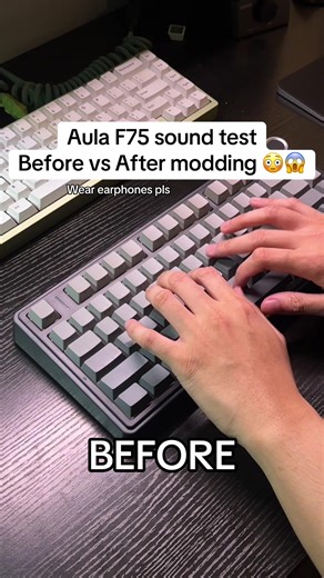 Modded Aula F75 sound test. Before is stock then After is modded. #aulaf75keyboard #aulaf75 #mechanicalkeyboard