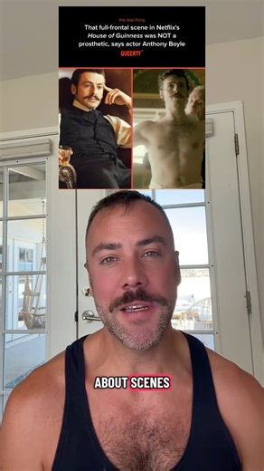 Queerty on Instagram: "That full-frontal scene in Netflix’s House of Guinness was NOT a prosthetic, says actor Anthony Boyle. Queerty's @johnhalbach dives into the headline. To read more, follow the link in bio."