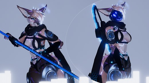 Nebula the Foxigen - Vrchat Furry Avatar - Facetracking - PC   QUEST