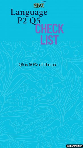 2 days today, next one in an hour. Language paper 2 Q5 check list. #englishtips #revisingenglish #gcsehelp #examsupport #languageanalysis #creativewriting #30daysofgcse #tutoringservices #gcseenglish #gcseenglishlanguage