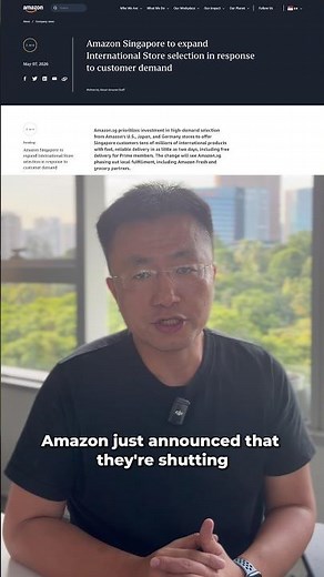 Amazon Shuts Down Its Local Business in Singapore