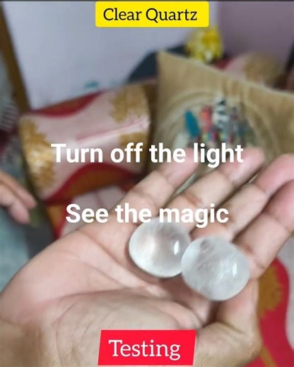 Natural clear quartz crystal testing.