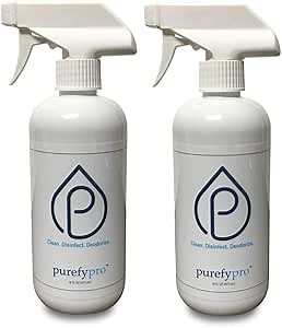 Purefypro Disinfectant Spray (500ml, 2pk) Purefypro Disinfectant Spray (1.7oz, 6 Pack) - No Rinse. No Residue. Kills 99.9999% Norovirus, Flu Virus, and Fungi, Drug Resistant Germs.