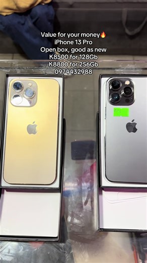 iPhone 13 Pro open box Limited stock available! Call or WhatsApp 0974432988 #lusakazambia🇿🇲 #zedtiktok🇿🇲🇿🇲 #s7enstores #iphone13pro