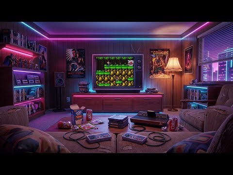 Back to the 80s 🌌 Neon Game Room | Synthwave Radio • Retro Arcade Vibes