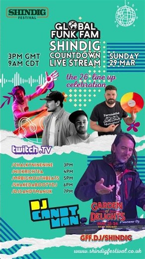 Join our DJ Live Stream - March 29 - Shindig Festival 2026 Coundown