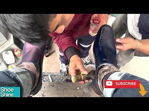 HOW he did that? BEST Shoe Shine Fire #asmr #mx #zapatos #shoes