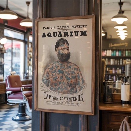 Barber Shop Decor: Vintage Circus Poster Print, Tattoo Studio Wall Art (Digital Download)