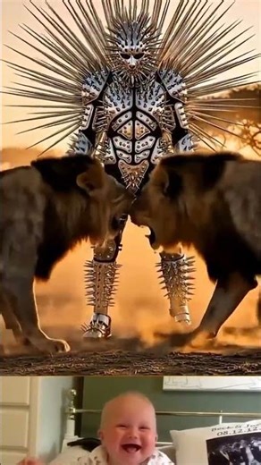 Two Lions Surprised Attack On Iron Man Part3 😱 #shorts #youtubeshorts