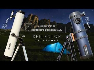 Space Launcher 76mm vs Astromaster 130EQ Reflector Telescope | Zooming in on JUPITER & ORION NEBULA