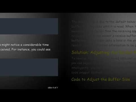 Understanding Why a Socket Connection Buffers Data and How to Optimize It for Real-Time Processing