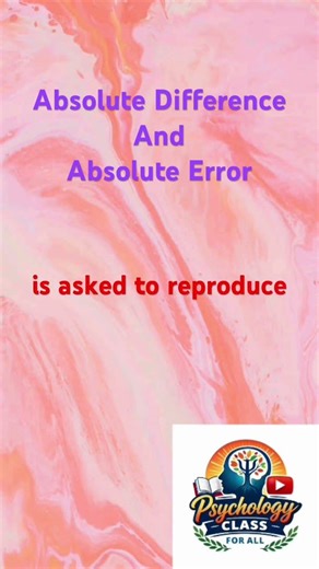 Absolute Difference and Absolute Error #psychophysics #sensation #perception #experiments #ytshorts