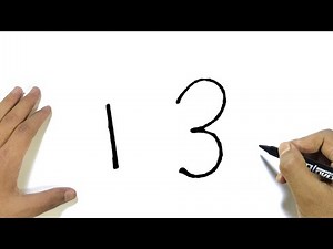 Draw A Monkey From Number 13 | Animals drawing easy for beginners - Step by step