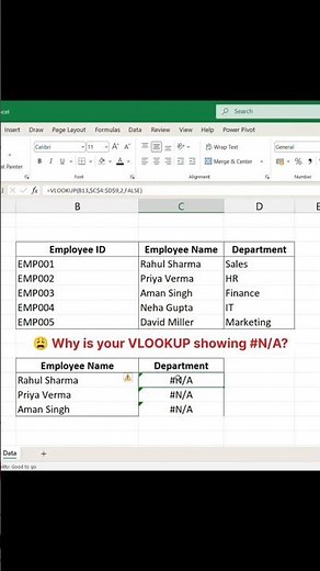 Why Is Your VLOOKUP Showing #N/A? 😩