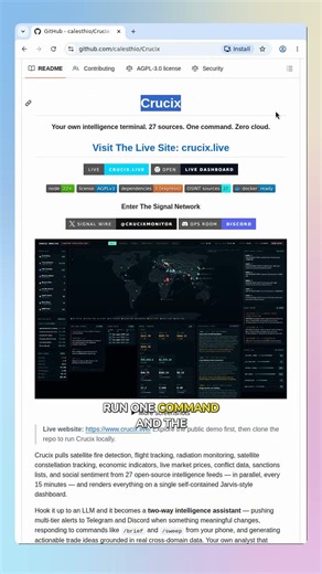 Crucix — Monitor 27 public feeds and get live alerts