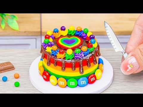 How To Make Rainbow Cake with Chocolate Drip 🌈 Cake Decorating Tutorial