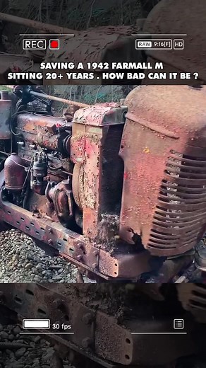 Saving a 1942 Farmall M Sitting 20 Years . How Bad Can it Be ? #recovery #old #engine #willitrun #car #restoration #repair #tiktok #fyp #1942 #FarmallM