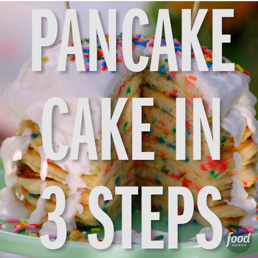 Turn regular pancakes into a Confetti Cake in 3 easy steps. | Food Network