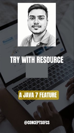 Ashutosh Kashyap on Instagram: "Try with resource in Java. #java #coding #programming #springboot #javadeveloper follow @conceptsofcs to see more content like this."