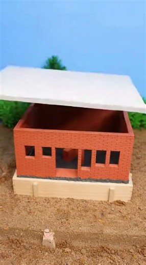 Building a realistic mini house with real wet concrete is strangely satisfying... 🤤🏗️