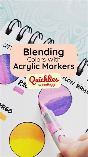 3.3K views · 19 reactions | Watch this Quicklies tutorial and learn how to blend colors with acrylic markers. 1️⃣ Lay down the first color. 2️⃣ Add the next color but leave a small gap. 3️⃣ Use a dry brush to push the wet acrylic inks toward each other. You can use this technique on any of the Ohuhu acrylic marker sets that are available at Bee Happy. Tag us when you try this technique too! #BeeHappyQuicklies | Bee Happy | Facebook